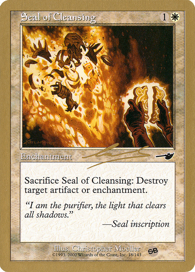 Seal of Cleansing (Nicolas Labarre) (SB) [World Championship Decks 2000] | Play N Trade Winnipeg