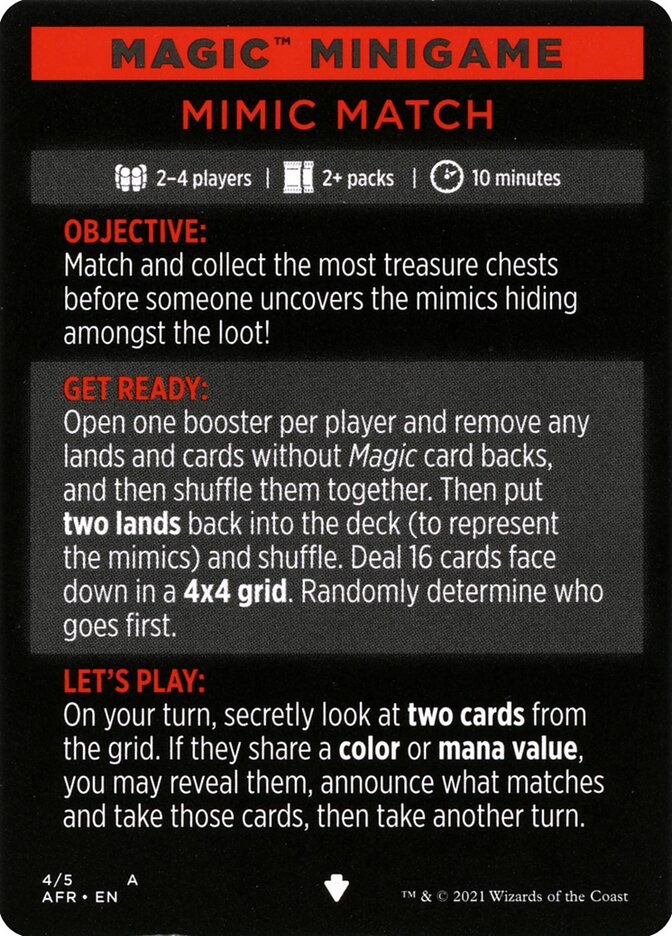 Mimic Match (Magic Minigame) [Dungeons & Dragons: Adventures in the Forgotten Realms Minigame] | Play N Trade Winnipeg