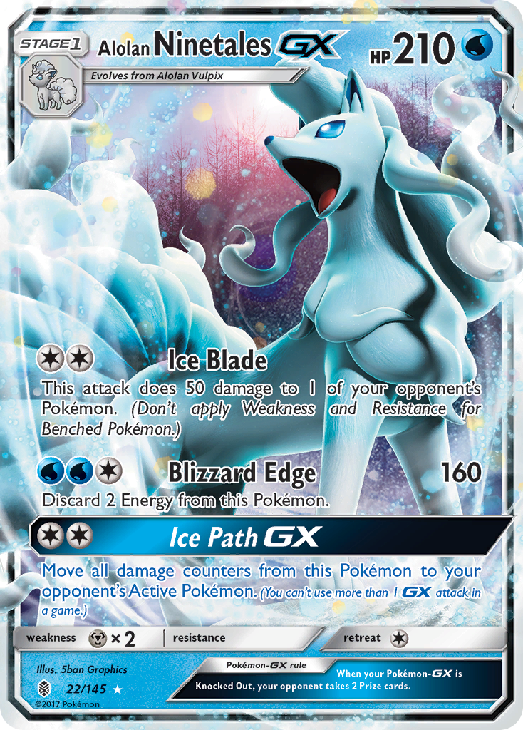 Alolan Ninetales GX (22/145) [Sun & Moon: Guardians Rising] | Play N Trade Winnipeg