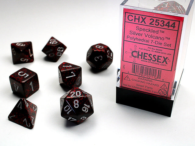 CHESSEX - SPECKLED 7-DIE SET SILVER VOLCANO | Play N Trade Winnipeg