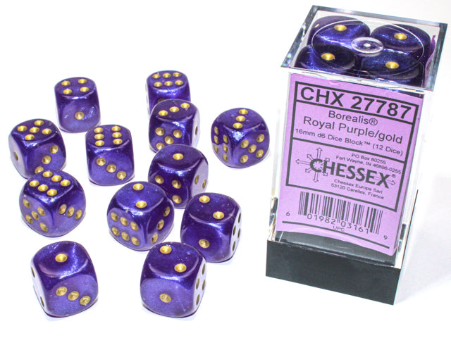 CHESSEX - 12D6 BOREALIS ROYAL PURPLE/GOLD LUMINARY | Play N Trade Winnipeg