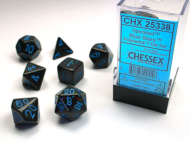 CHESSEX - SPECKLED 7-DIE SET BLUE STARS | Play N Trade Winnipeg