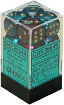 CHESSEX - 12D6 GEMINI PURPLE-TEAL/GOLD | Play N Trade Winnipeg