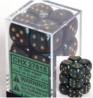 CHESSEX - 12D6 SCARAB JADE/GOLD | Play N Trade Winnipeg